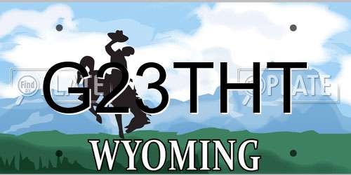 G23THT Wyoming License Plate