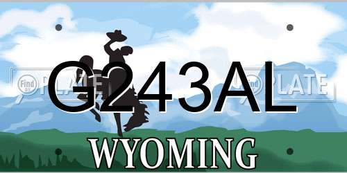 G243AL Wyoming License Plate