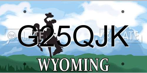 G25QJK Wyoming License Plate