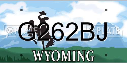 G262BJ Wyoming License Plate