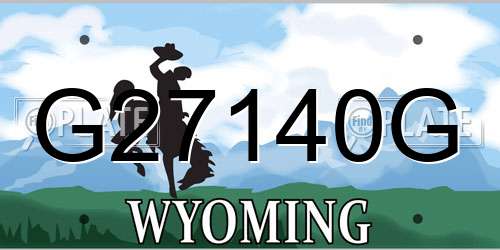 G27140G Wyoming License Plate