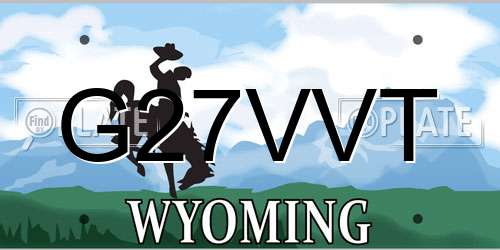 G27VVT Wyoming License Plate