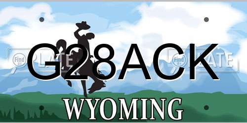 G28ACK Wyoming License Plate