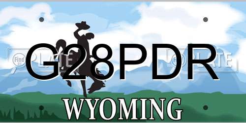 G28PDR Wyoming License Plate