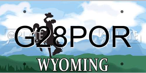 G28POR Wyoming License Plate