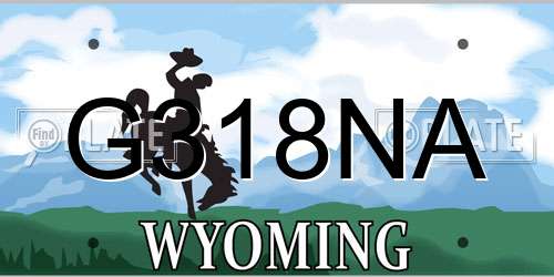 G318NA Wyoming License Plate