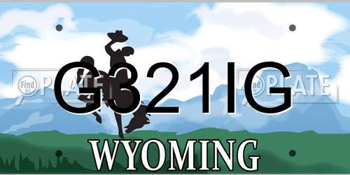 G321IG Wyoming License Plate