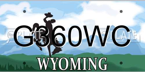 G360WC Wyoming License Plate