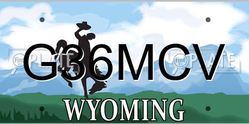 G36MCV Wyoming License Plate