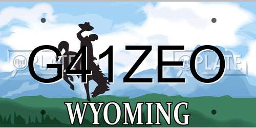 G41ZEO Wyoming License Plate