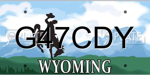 G47CDY Wyoming License Plate