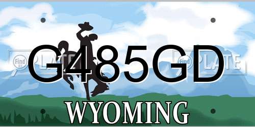 G485GD Wyoming License Plate