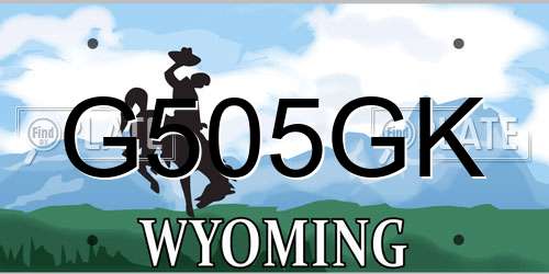 G505GK Wyoming License Plate