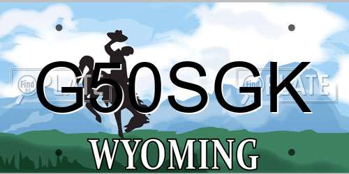 G50SGK Wyoming License Plate