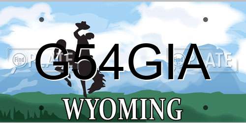 G54GIA Wyoming License Plate