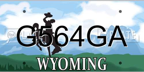 G564GA Wyoming License Plate