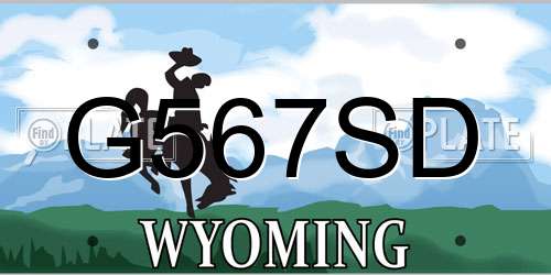 G567SD Wyoming License Plate
