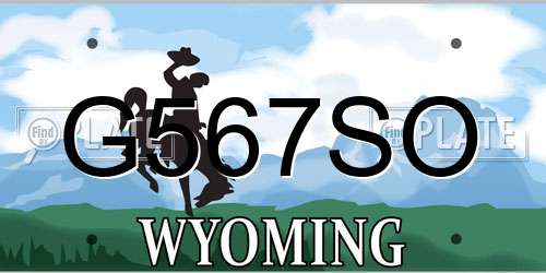 G567SO Wyoming License Plate