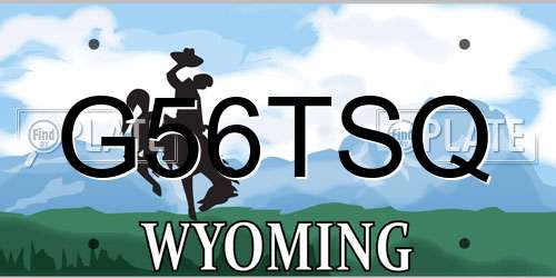G56TSQ Wyoming License Plate