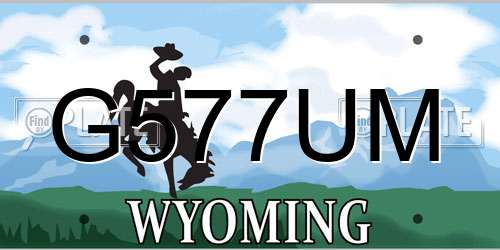 G577UM Wyoming License Plate