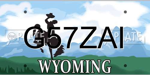 G57ZAI Wyoming License Plate