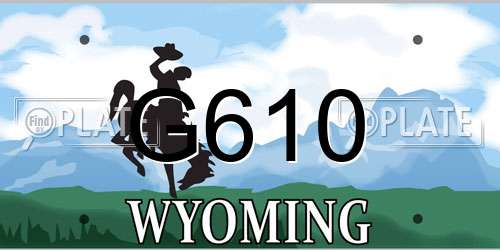 G610 Wyoming License Plate