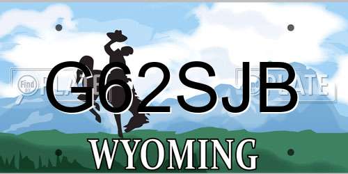 G62SJB Wyoming License Plate