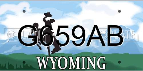 G659AB Wyoming License Plate