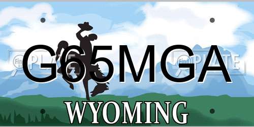 G65MGA Wyoming License Plate