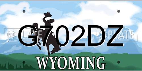G702DZ Wyoming License Plate