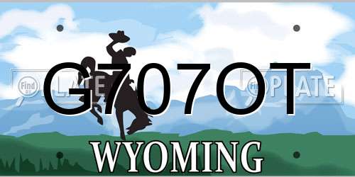 G707OT Wyoming License Plate