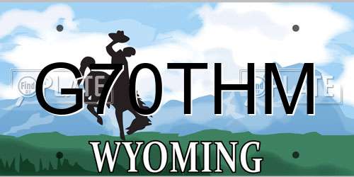 G70THM Wyoming License Plate