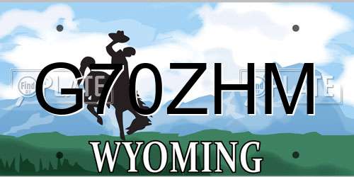 G70ZHM Wyoming License Plate