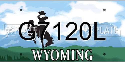 G7120L Wyoming License Plate
