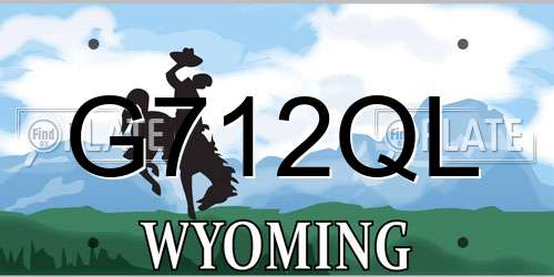 G712QL Wyoming License Plate