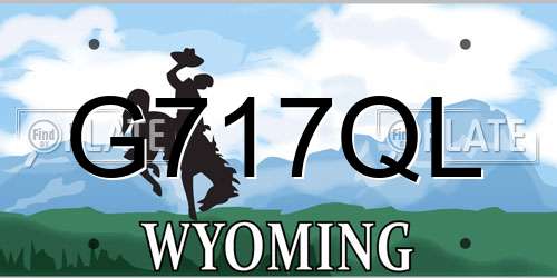 G717QL Wyoming License Plate