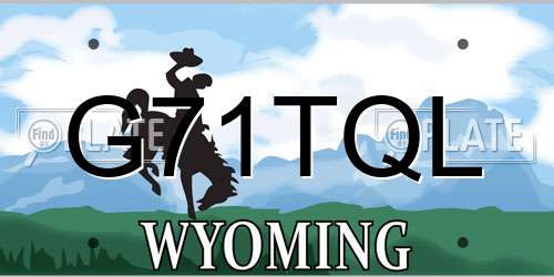G71TQL Wyoming License Plate