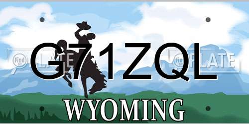 G71ZQL Wyoming License Plate