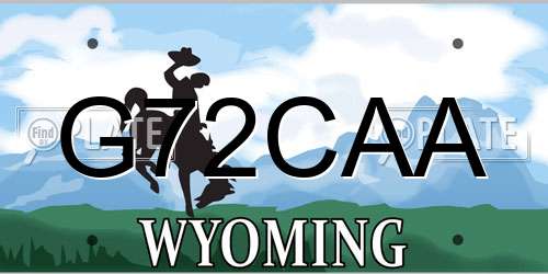 G72CAA Wyoming License Plate