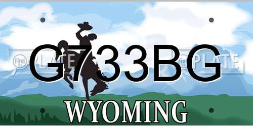 G733BG Wyoming License Plate