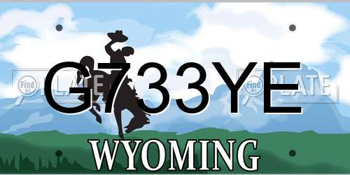 G733YE Wyoming License Plate