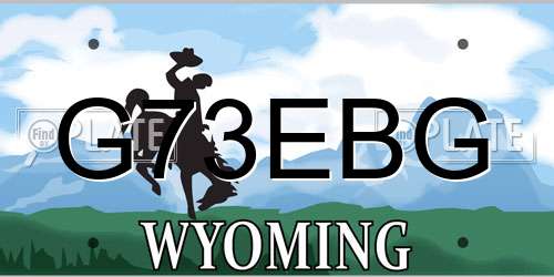 G73EBG Wyoming License Plate