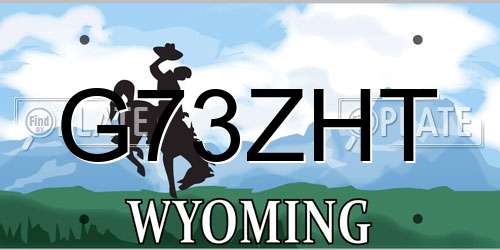 G73ZHT Wyoming License Plate