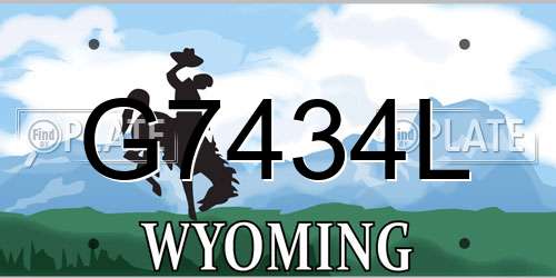 G7434L Wyoming License Plate
