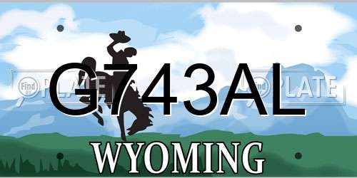 G743AL Wyoming License Plate