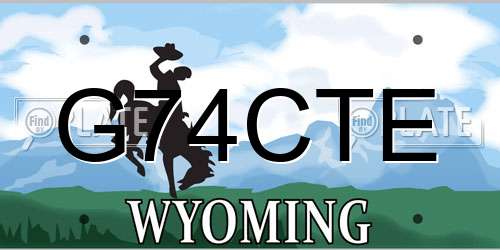 G74CTE Wyoming License Plate