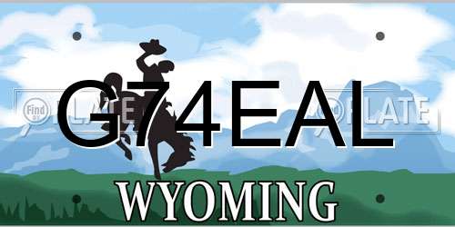 G74EAL Wyoming License Plate
