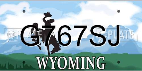 G767SJ Wyoming License Plate