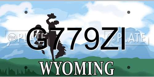 G779ZI Wyoming License Plate