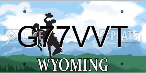 G77VVT Wyoming License Plate